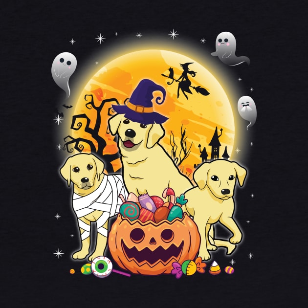 Labrador Dog Mummy Witch Moon Ghosts Happy Halloween Thanksgiving Merry Christmas Day by joandraelliot